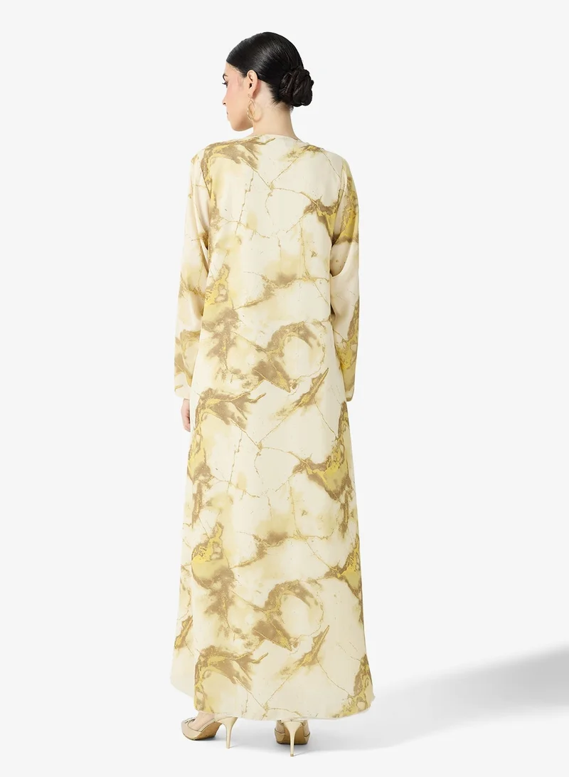 hayas closet  Printed Abaya With Sheila for Women | Best Price UAE